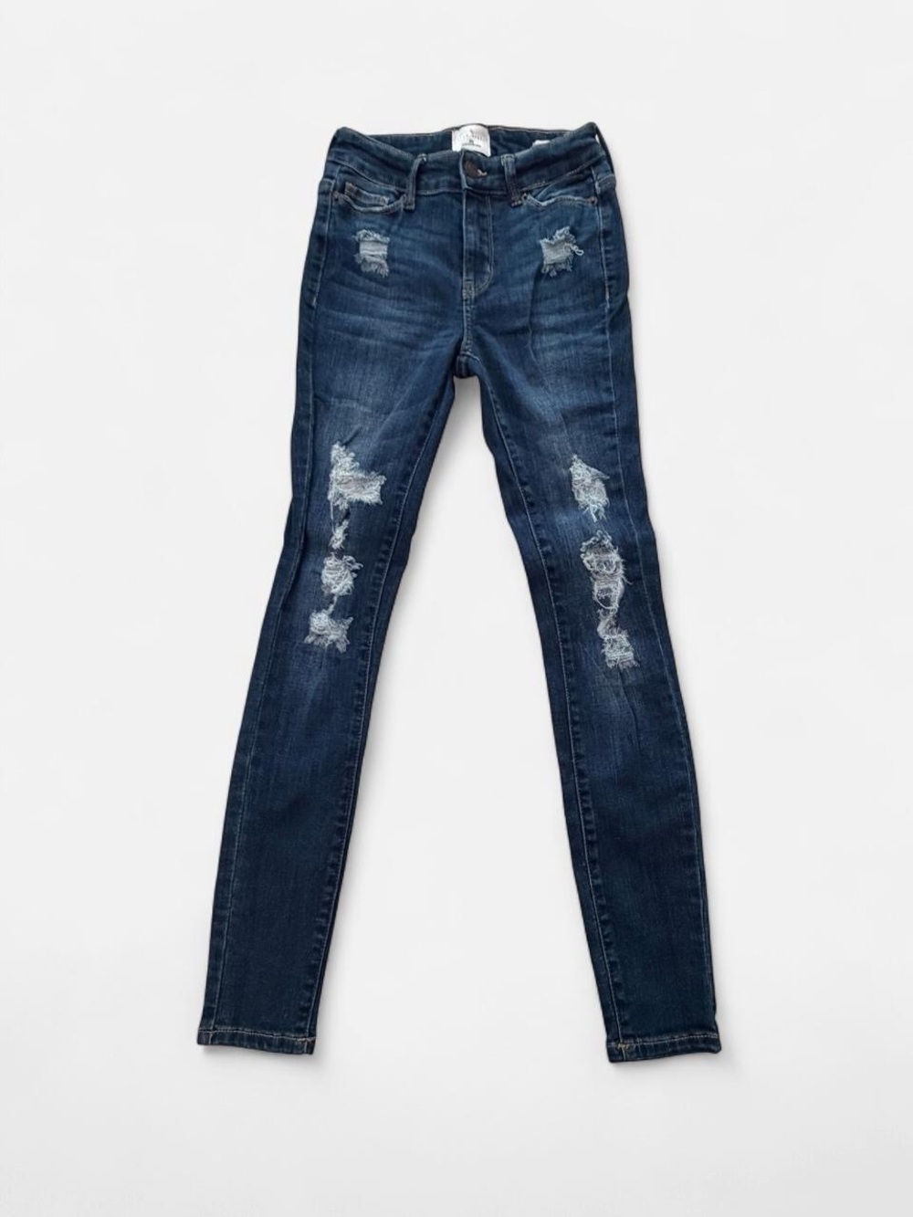 Dark Blue Distressed Skinny Jeans -juniors